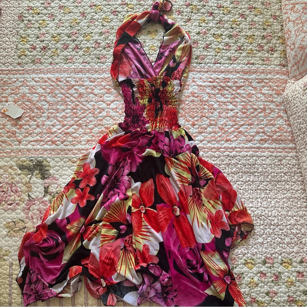 Floral Halter Dress - Picture 3 of 4